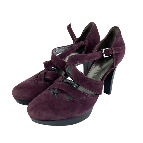 Marc Fisher Shoes - Marc Fisher Womens Sz 9 Burgundy Plum Suede High Heel Pump Shoe